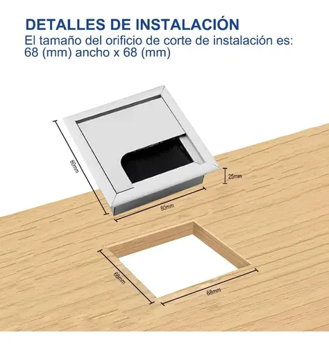 Pasacables para escritorios mesas de conferencia en aluminio - Image 10