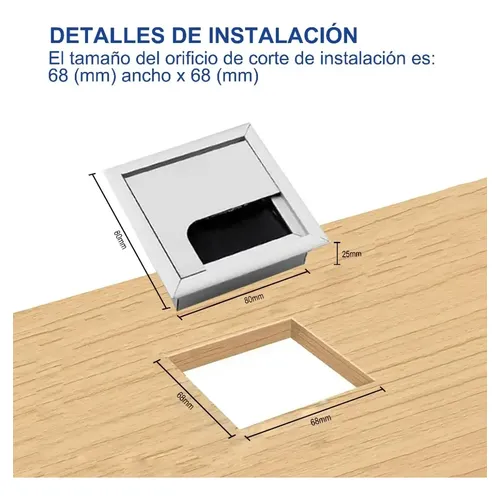 Pasacables para escritorios mesas de conferencia en aluminio - Image 9