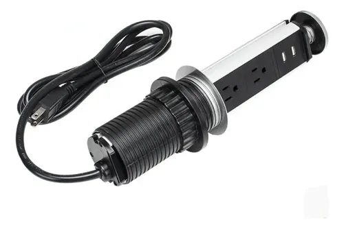Pasacables para escritorios cocinas muebles 3 tomas + 2 USB aluminio - Image 12