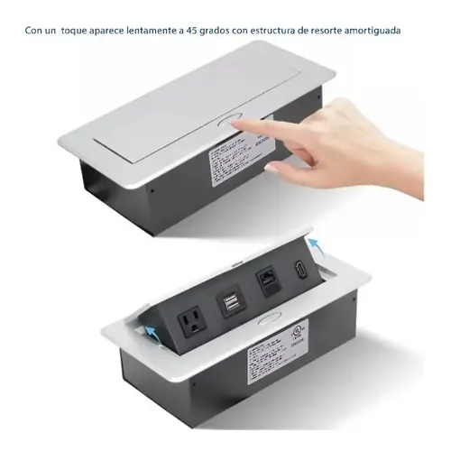 Toma oculto para escritorio mesas carga USB + Data + HDMI aluminio - Image 7