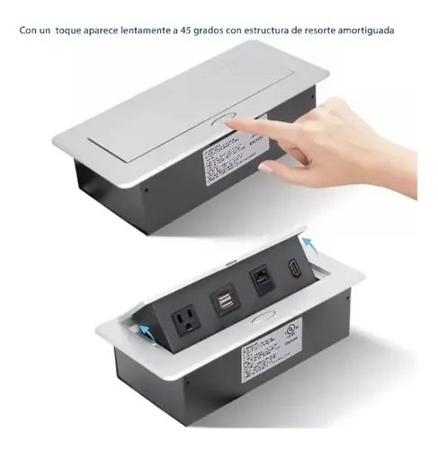 Toma oculto para escritorio mesas carga USB + Data + HDMI aluminio - Image 8