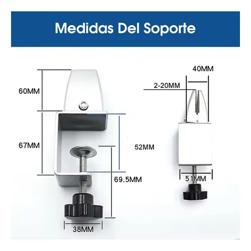 Soporte pantalla abrazadera división para escritorios 2 piezas - Image 3