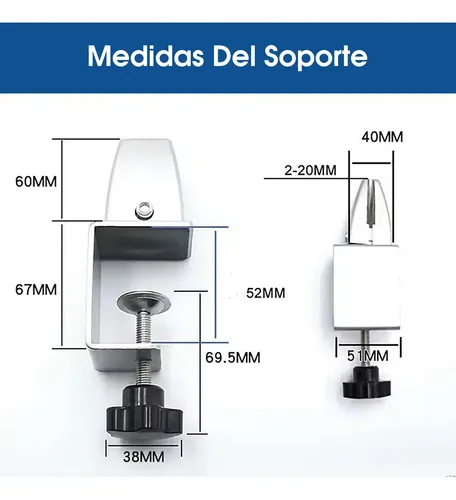 Soporte pantalla abrazadera división para escritorios 2 piezas - Image 4