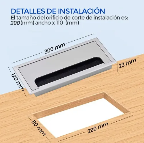 Pasacables de aluminio en color negro blanco aluminio plateado - Image 10